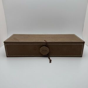 Pandora Retired 3 Tier Tan Suede Charm Jewelry Box Case + Tool